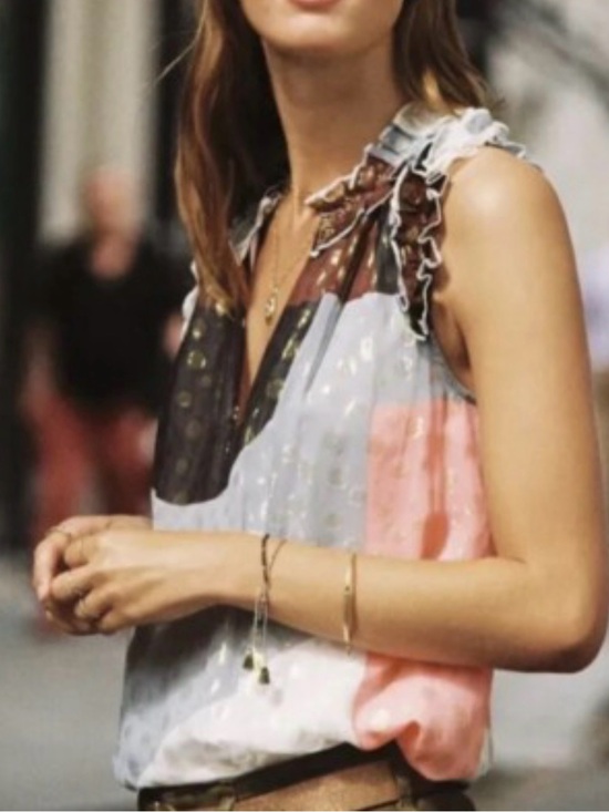 Anthropologie Tops - Maeve by Anthropologie Sheer Ruffle Neck Polka Dot Sleeveless Top
